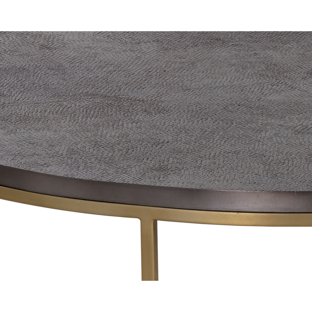Enya 40 X 17 inch Gunmetal / Brass Coffee Table
